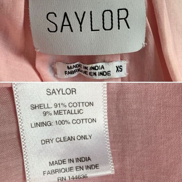 Saylor Rheta Metallic Striped Mini Dress Pink Size XS - Picture 10 of 12